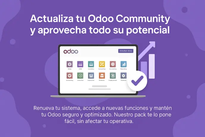 Transición eficiente y sin riesgos Imagen que representa el proceso estructurado de actualización, asegurando una transición fluida y segura a la nueva versión de Odoo Community, con especial atención a la migración contable completa.