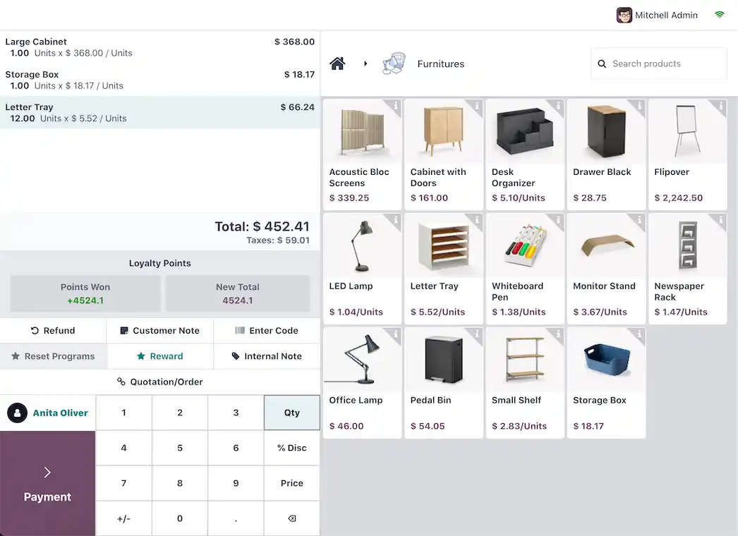 odoo TPV Tienda vista principal